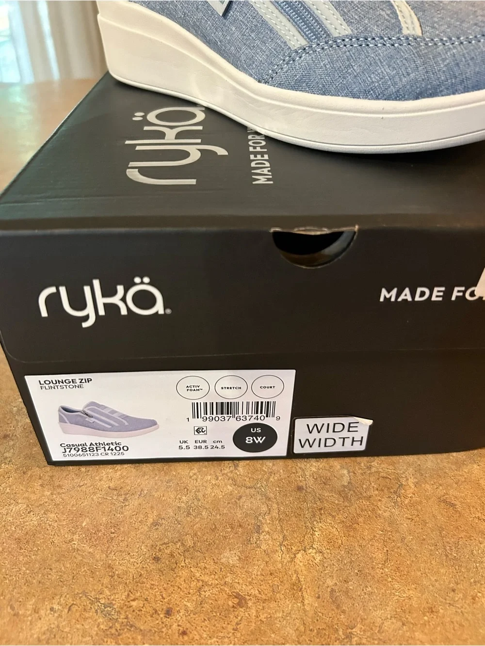 Ryka Light Blue Slip-On Athletic Shoe with White Sole